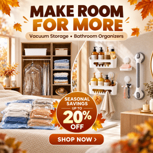 Vacuum storage and Bathroom organizers